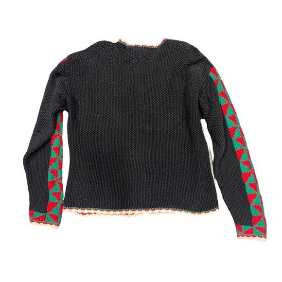 Elite Petite Faux Pearl Button Up Ugly Christmas Sweater Cardigan Womens Large - Picture 3 of 6